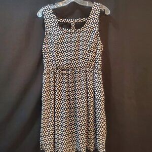 Xhilaration Black & White Sleeveless Tank Mini Summer Dress Large